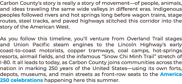 Carbon County’s story is really a story of movement—of people, animals, and ideas traveling the same wide valleys in ...