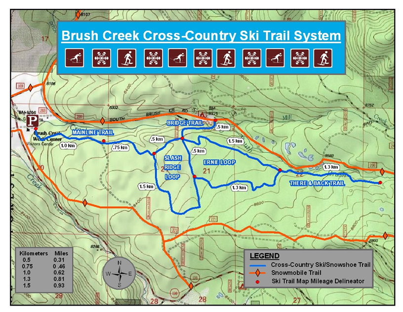 Brush Creek Cross Country Ski Map
