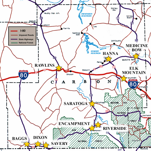 Carbon County Communities Map
