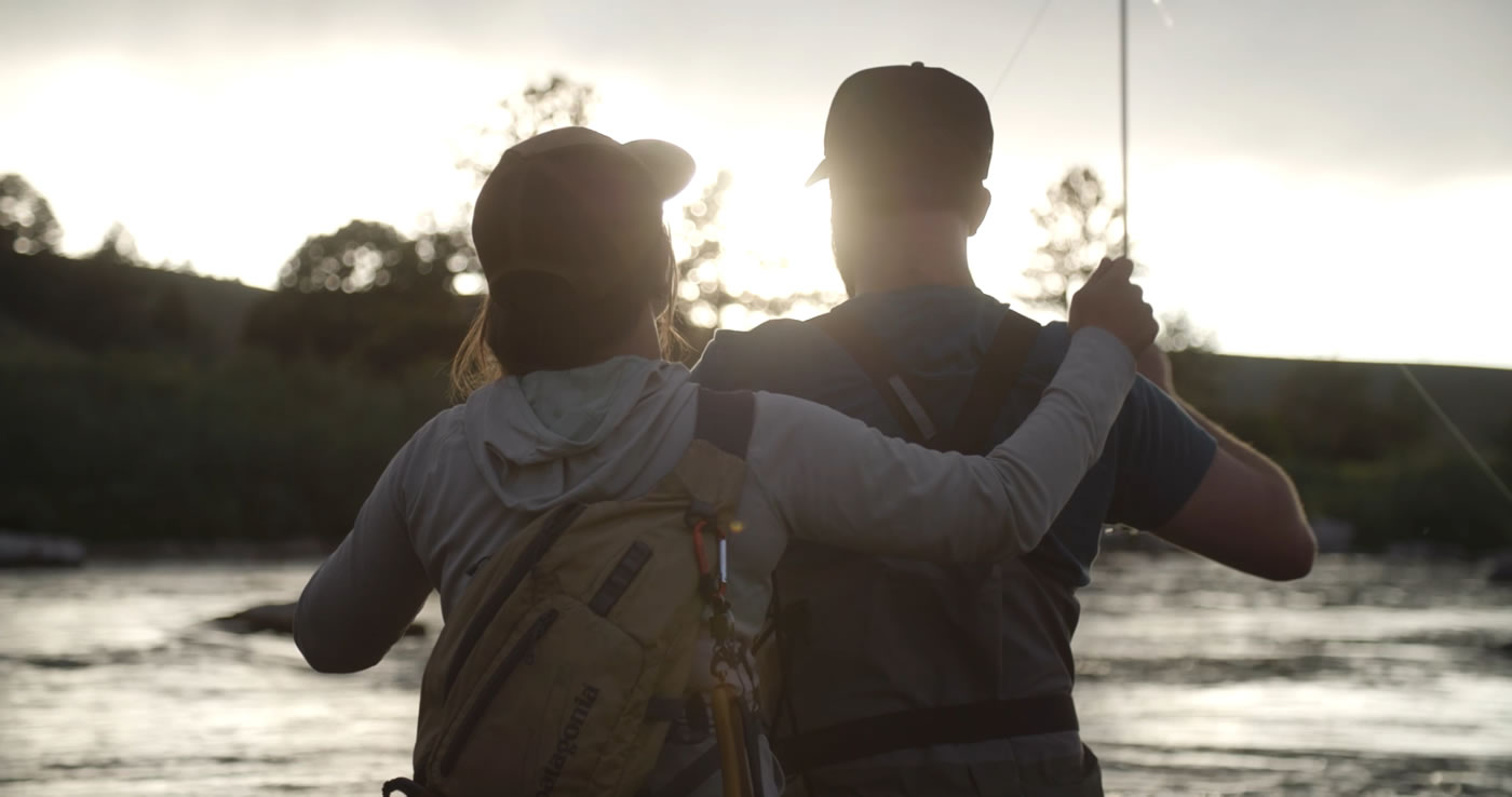 Couple fishing in Carbon County, WY